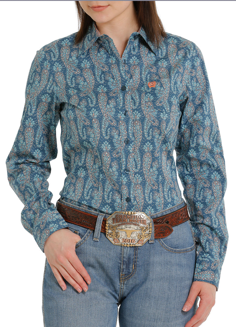 Shirts Women’s Cinch Long Sleeve Cactus Print MSW9164197