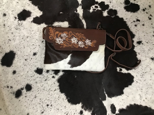 Purse cowhide tooled leather