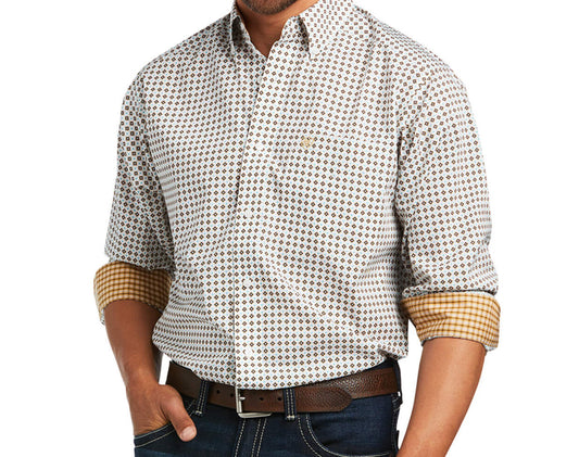 Shirts Men’s Ariat Button Down Long Sleeves White Print 10039230
