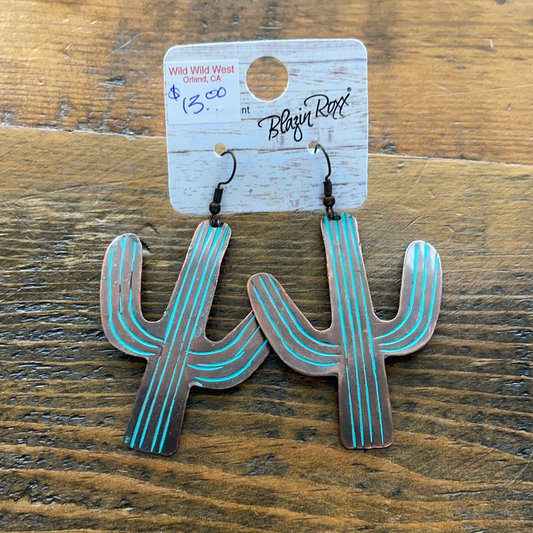 Jewelry Patina Cactus Earrings 29176