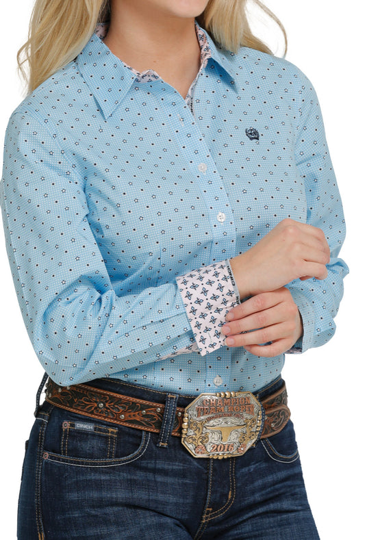 Shirts Women’s Cinch Button Light Blue Star MSW9165023