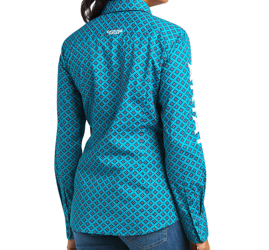 Shirts Women’s Ariat Team Kirby Long Sleeve Button Down Ariel Geo Print 10039455