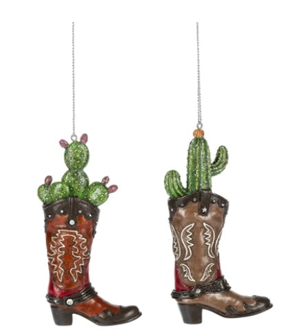 Christmas ornaments Ganz MX 184186 Cowboy Boot with Cactus.