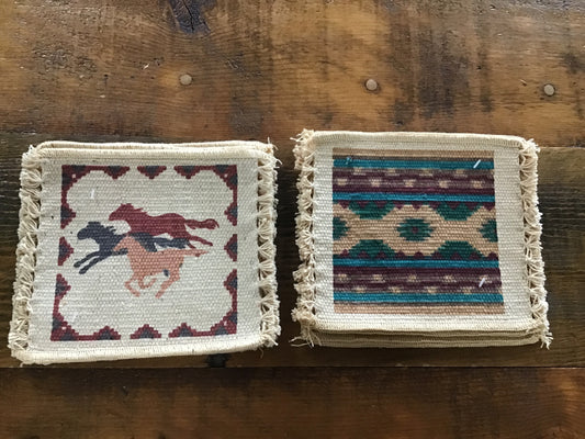 Six piece trivet set running horse or southwest design