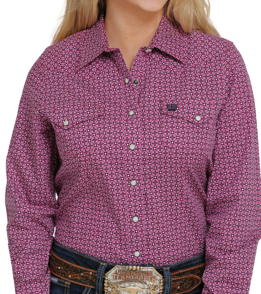 Shirts Women’s Cinch Snap up MSW9201034 Pink