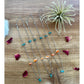 Silver tiny paper clip necklace Tq and spiny oyster