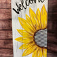 Sunflower Welcome wooden sign home decor