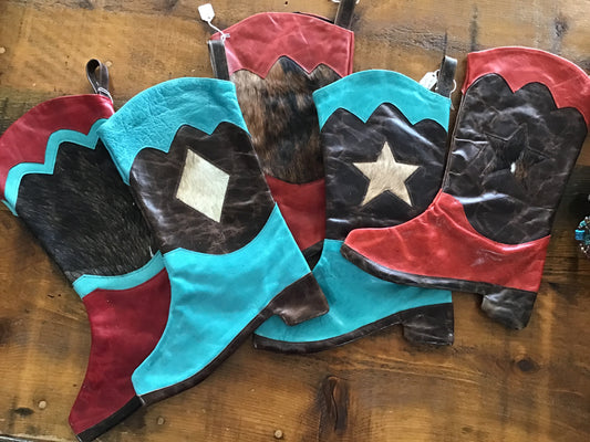 Leather Christmas Stocking in various colors