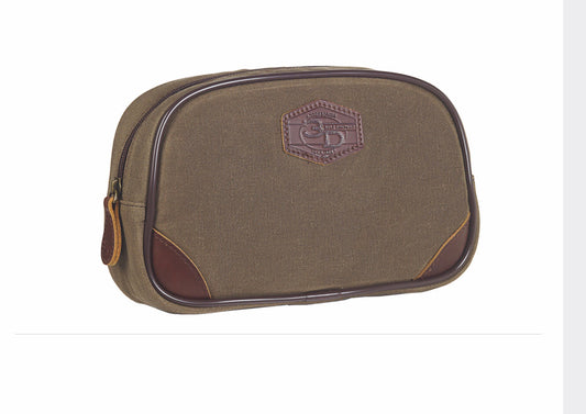 DOT23761C-L  Details  Rounded Travel Bag  Canvas  9-1/2 x 2-1/2 x 5-3/4