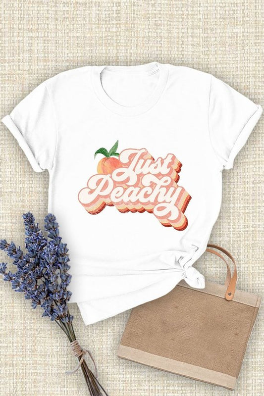 Shirts Women’s Crew Neck T-Shirt Just Peachy White