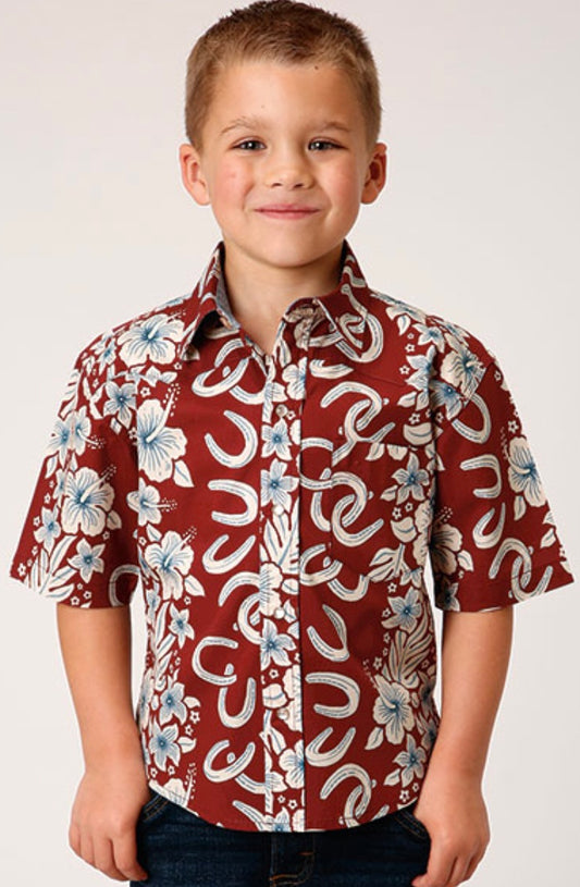 Shirt Boy’s Roper Short Sleeve Hawaiian Print 03-031-0064-0300