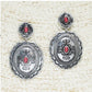 Jewelry Silver Earrings Western Concho Red Stone Post AE3724SBCO