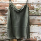 Ruffled Satin Tank Top Olive Grey
