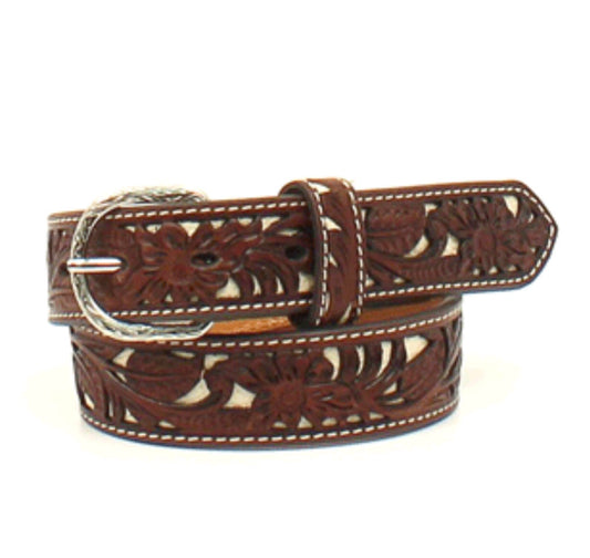 Belts Kid’s Nocona tooled leather on white