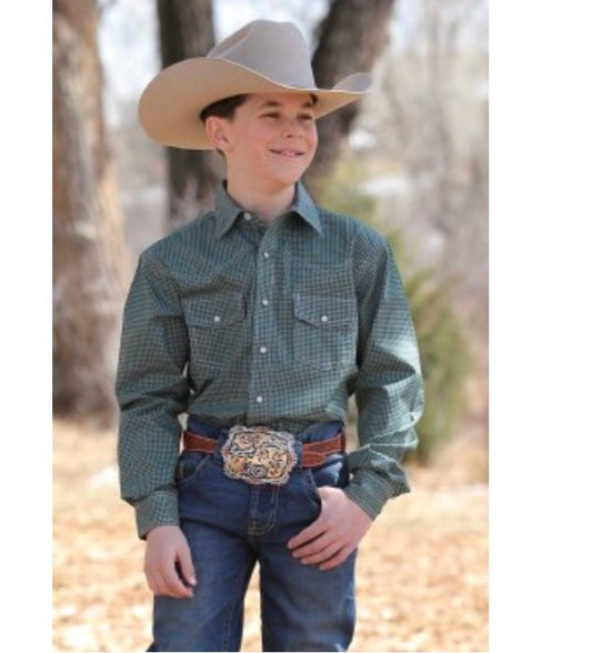 Shirts Kid’s Cinch green geo pattern mtw7020066