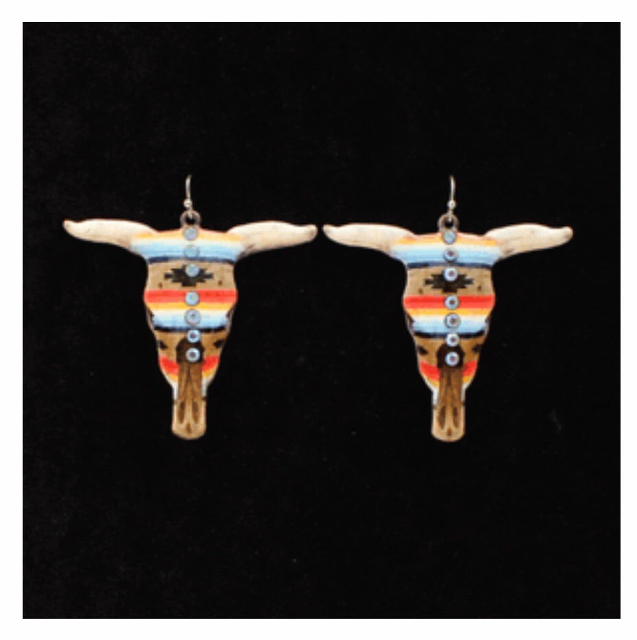 Jewelry Earrings skull serape Aztec 30950