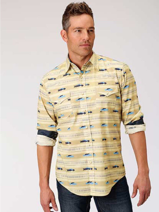 Shirts Men’s Sale Roper Southwest Print yellow