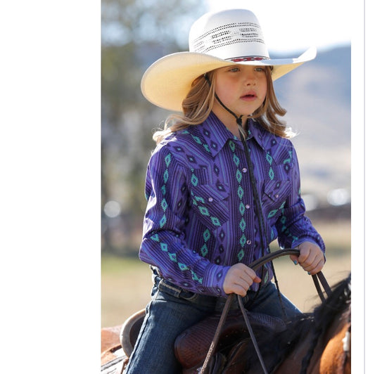 Shirts Cruel Girl purple aztec snap up CTW3230011