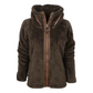 Outerwear Women’s Ladies STS Teddy Fleece Jacket w/hood Charcoal STS8274